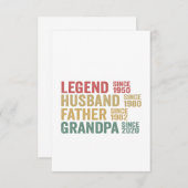 ヴィンテージレジェンド夫ファーザーグランドパ誕生日 サンキューカード (正面/裏面)