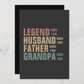 ヴィンテージレジェンド夫ファーザーグランドパ誕生日 招待状 (正面/裏面)
