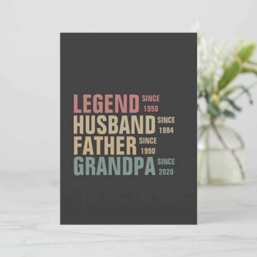 ヴィンテージレジェンド夫ファーザーグランドパ誕生日 招待状 (スタンド正面)