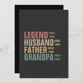 ヴィンテージレジェンド夫ファーザーグランドパ誕生日 招待状 (正面/裏面)
