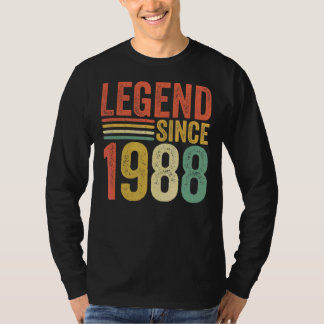 ヴィンテージレジェンド1988 34th誕生日レトロ男性 tシャツ