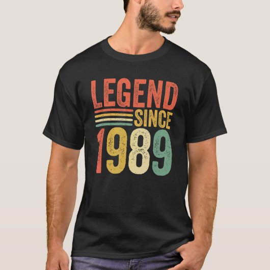 ヴィンテージレジェンド1989 33th誕生日レトロ男性 tシャツ (正面)