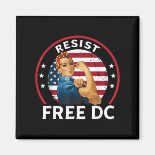 ヴィンテージレジスト無料Dc抗議フラグUsa For Womens マグネット