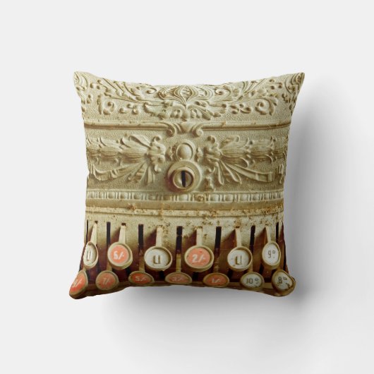 ヴィンテージレジ、ほこりとクモの巣で覆われる クッション (裏面)