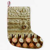 ヴィンテージレジ、ほこりとクモの巣で覆われる スモールクリスマスストッキング (正面)