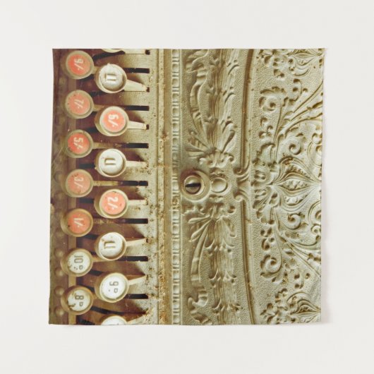 ヴィンテージレジ、ほこりとクモの巣で覆われる タペストリー (正面(横))