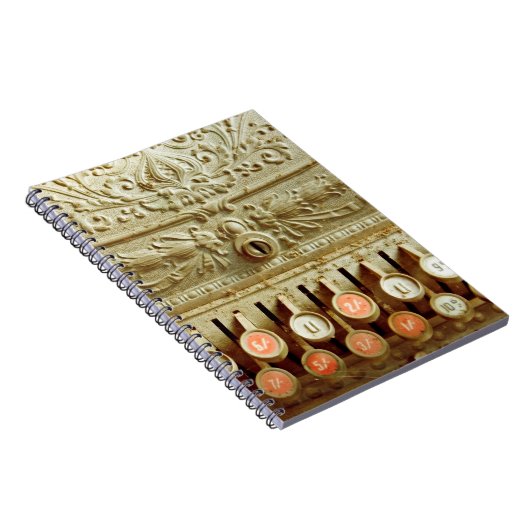 ヴィンテージレジ、ほこりとクモの巣で覆われる ノートブック (右側)