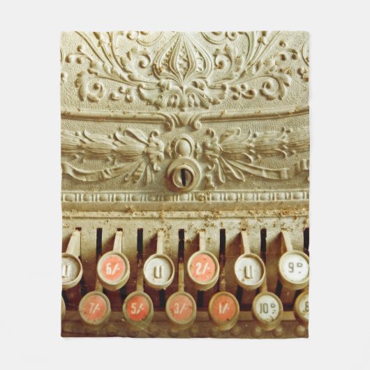 ヴィンテージレジ、ほこりとクモの巣で覆われる フリースブランケット (正面)