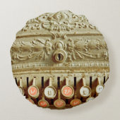 ヴィンテージレジ、ほこりとクモの巣で覆われる ラウンドクッション (裏面)