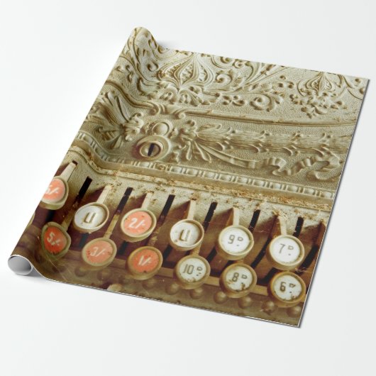 ヴィンテージレジ、ほこりとクモの巣で覆われる ラッピングペーパー (アンロールド)