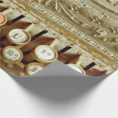 ヴィンテージレジ、ほこりとクモの巣で覆われる ラッピングペーパー (角)