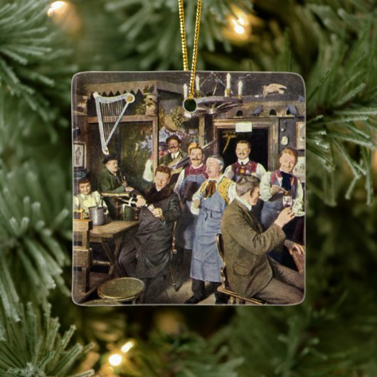 ヴィンテージレストランバー祝ピープルパーティー セラミックオーナメント (ツリー)