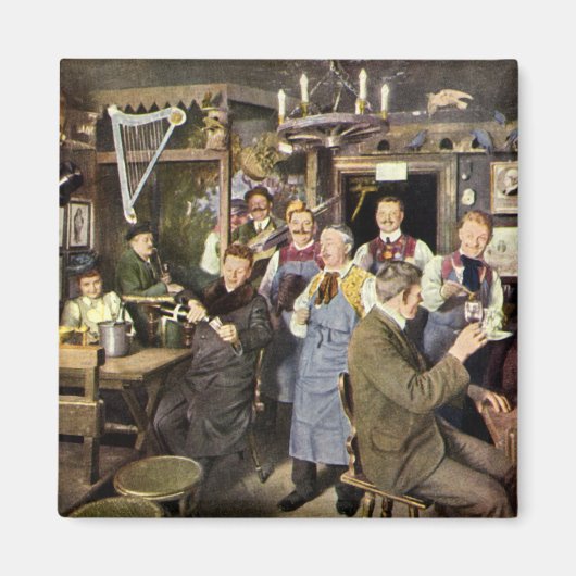 ヴィンテージレストランバー祝ピープルパーティー マグネット (正面)