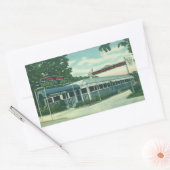 ヴィンテージレストランラインベックロードダイナー 長方形シール (封筒)