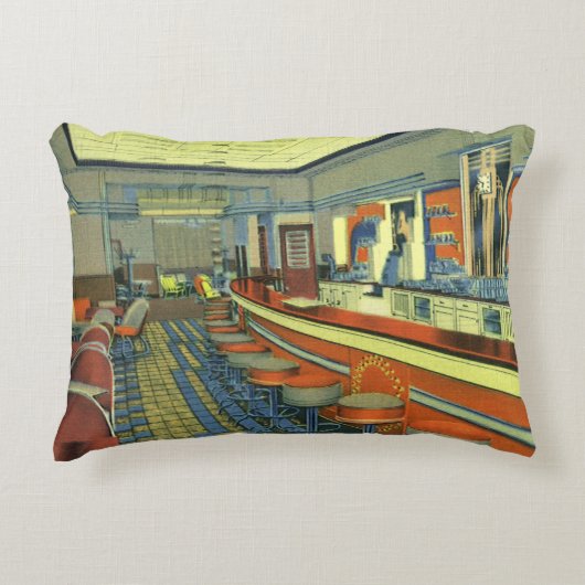 ヴィンテージレストランレトロロードダイナーインテリア アクセントクッション (正面)