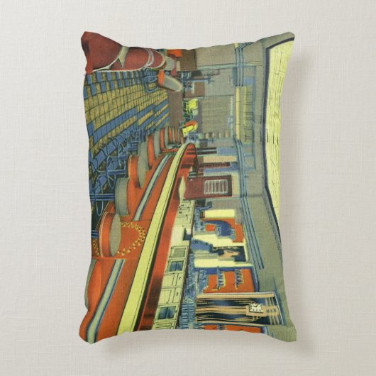 ヴィンテージレストランレトロロードダイナーインテリア アクセントクッション (正面(垂直))