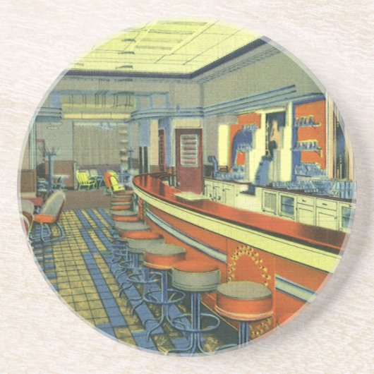 ヴィンテージレストランレトロロードダイナーインテリア コースター (正面)