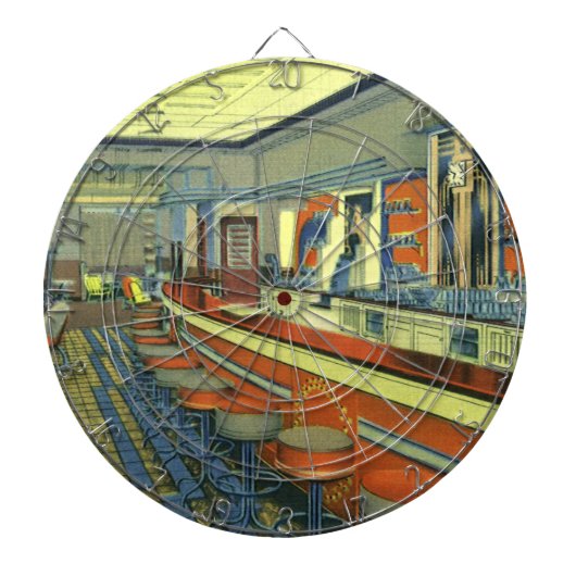 ヴィンテージレストランレトロロードダイナーインテリア ダーツボード (正面)