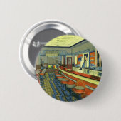 ヴィンテージレストランレトロロードダイナーインテリア 缶バッジ (正面&裏面)