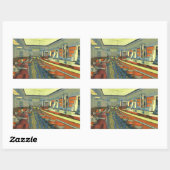 ヴィンテージレストランレトロロードダイナーインテリア 長方形シール (シート)