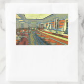 ヴィンテージレストランレトロロードダイナーインテリア 長方形シール (バッグ)