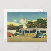 ヴィンテージレストラン、ダイナーと車で50sドライブ ポストカード (正面/裏面)