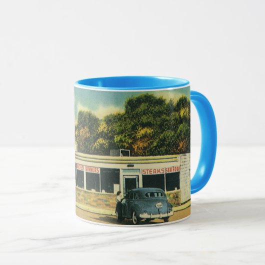 ヴィンテージレストラン、ダイナーと車で50sドライブ マグカップ (正面右)