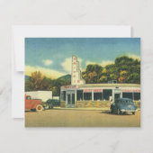 ヴィンテージレストラン， 50sドライブDiner招待状 招待状 (正面)