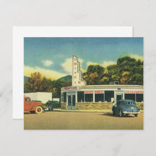 ヴィンテージレストラン， 50sドライブDiner招待状 招待状