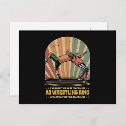 ヴィンテージレスリングリングや輪トランポリンショーファイトイベント ポストカード (正面/裏面)