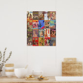 ヴィンテージレズビアンパルプフィクションCollageバージョン2 ポスター (キッチン)