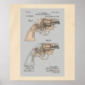 ヴィンテージレゾルバ特許着色イラストレーション ポスター (正面)