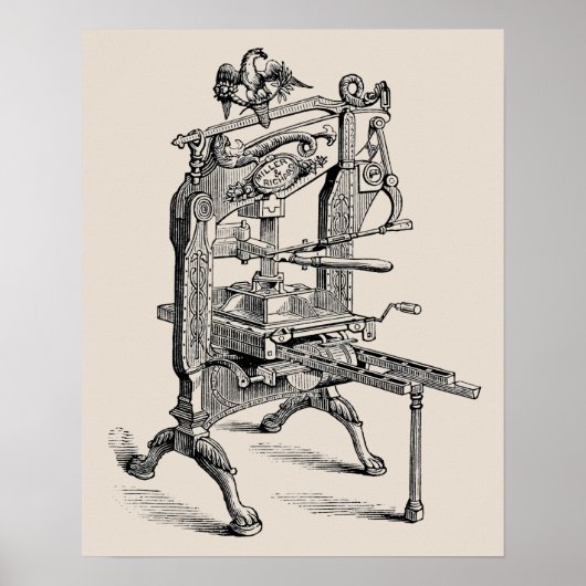 ヴィンテージレタープレスのポスター ポスター (正面)