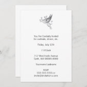 ヴィンテージレタープレスグリフィンラインアート 招待状 (正面/裏面)