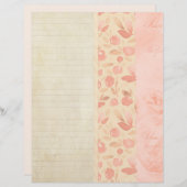 ヴィンテージレター&ストライプコラージスクラップブック紙 (正面/裏面)