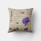 ヴィンテージレター&ポピー装飾用クッション クッション (裏面)