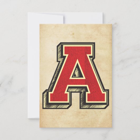 ヴィンテージレターAユニークカスタム巧妙 招待状 (正面)