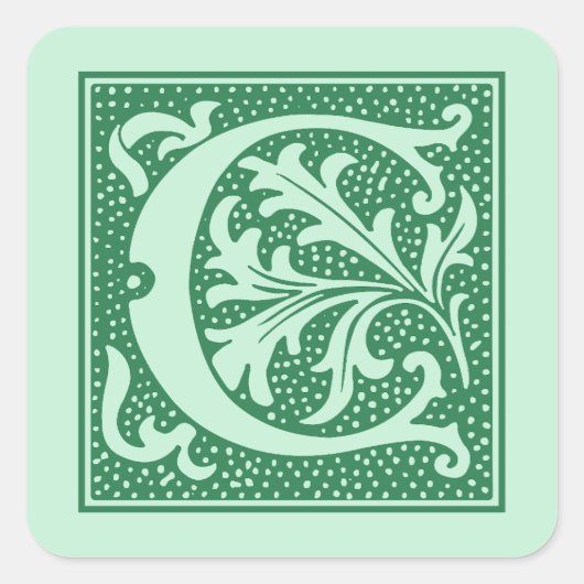 ヴィンテージレターCモノグラムイニシャル スクエアシール (正面)