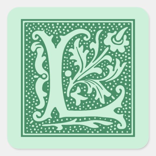 ヴィンテージレターLモノグラムイニシャル スクエアシール (正面)