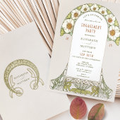 ヴィンテージレッズ祝招待状アールヌーボー 招待状