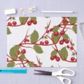 ヴィンテージレッドさくらんぼ分岐水カラー 薄葉紙 (クラフト)