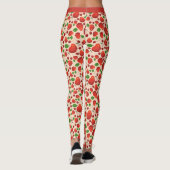 ヴィンテージレッドさくらんぼ果樹園パターン レギンス (裏面)