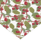 ヴィンテージレッドさくらんぼ水彩 ショートテーブルランナー (コーナー)