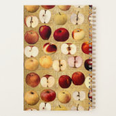 ヴィンテージレッドとゴールデンアップルモノグラムの金ゴールド プランナー手帳 (裏面)