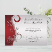 ヴィンテージレッドと華美シルバー結婚ポスト 招待状 (スタンド正面)