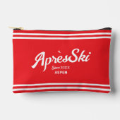 ヴィンテージレッドアパーススキカスタムースキーリゾート&イヤー アクセサリーポーチ (正面)