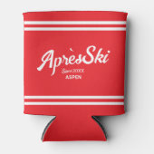 ヴィンテージレッドアパーススキカスタムースキーリゾート&イヤー 缶クーラー (正面)
