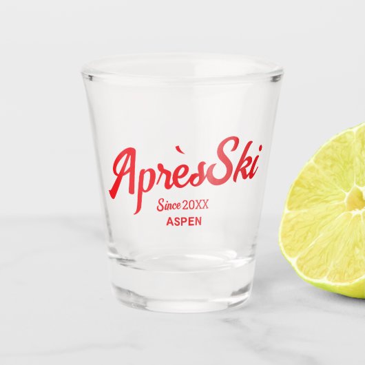 ヴィンテージレッドアパーススキカスタムーパーティー ショットグラス (正面)