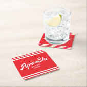 ヴィンテージレッドアパーススキカスタムーパーティー スクエアペーパーコースター (インサイチュ)