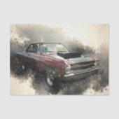 ヴィンテージレッドアンティーク車のデコページ 薄葉紙 (正面)